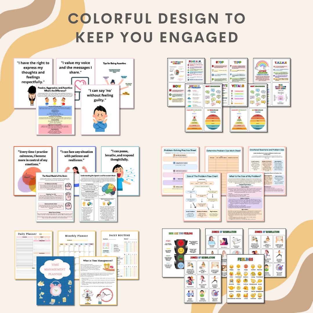 ADHD Executive Functioning Bundle, 280+ ADHD Worksheets, Executive Functioning & Coping Skills