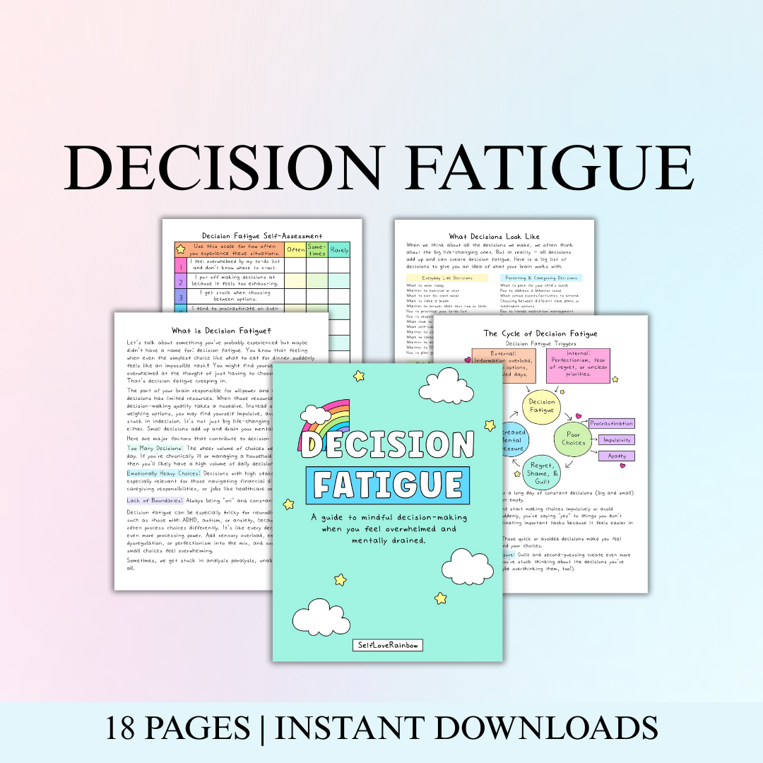 Decision Fatigue, Anxiety, AuDHD, Organization, Depression, Attainable Goals, Planning, Habits, Reflections, Productivity, Burnout