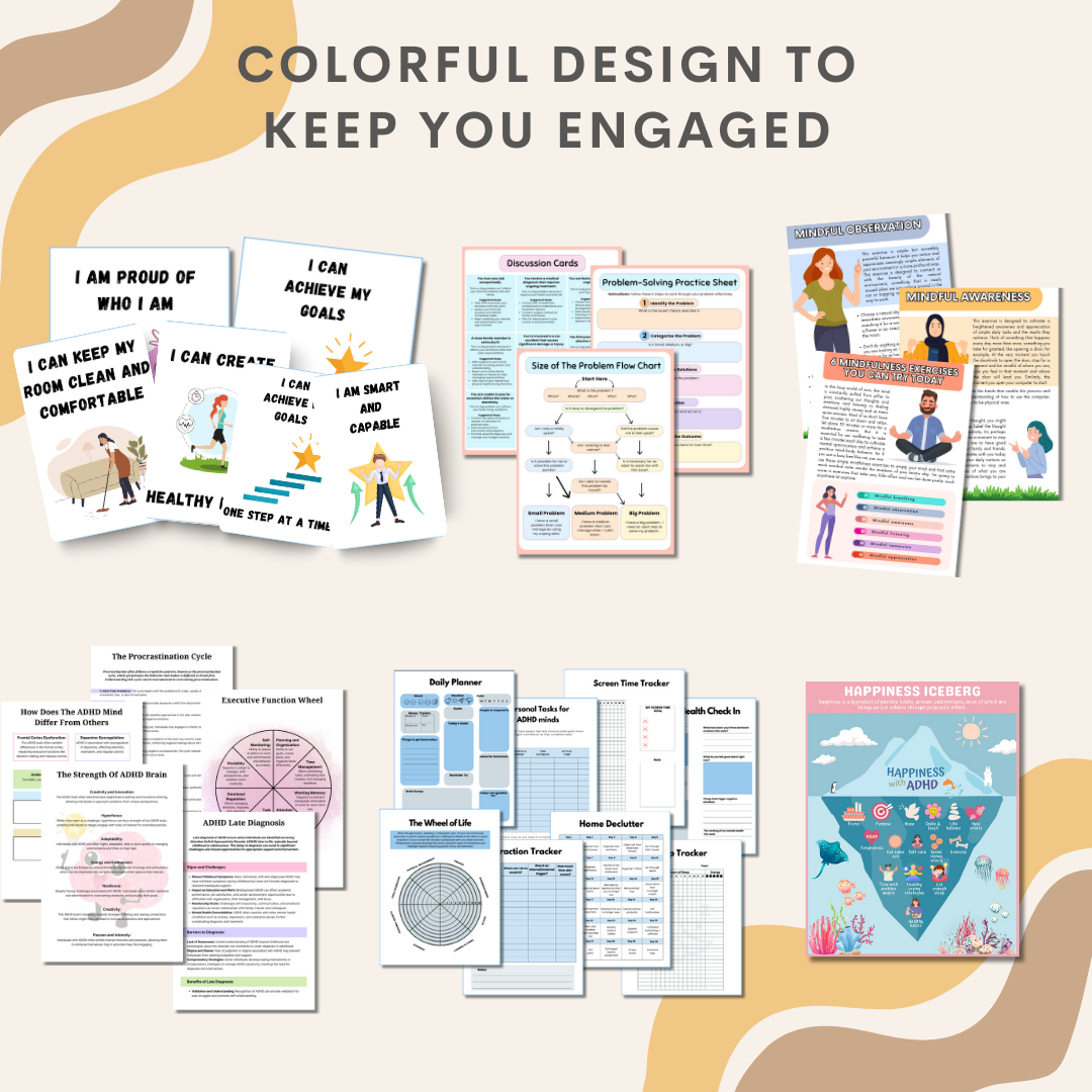 ADHD Executive Functioning Bundle, 280+ ADHD Worksheets, Executive Functioning & Coping Skills