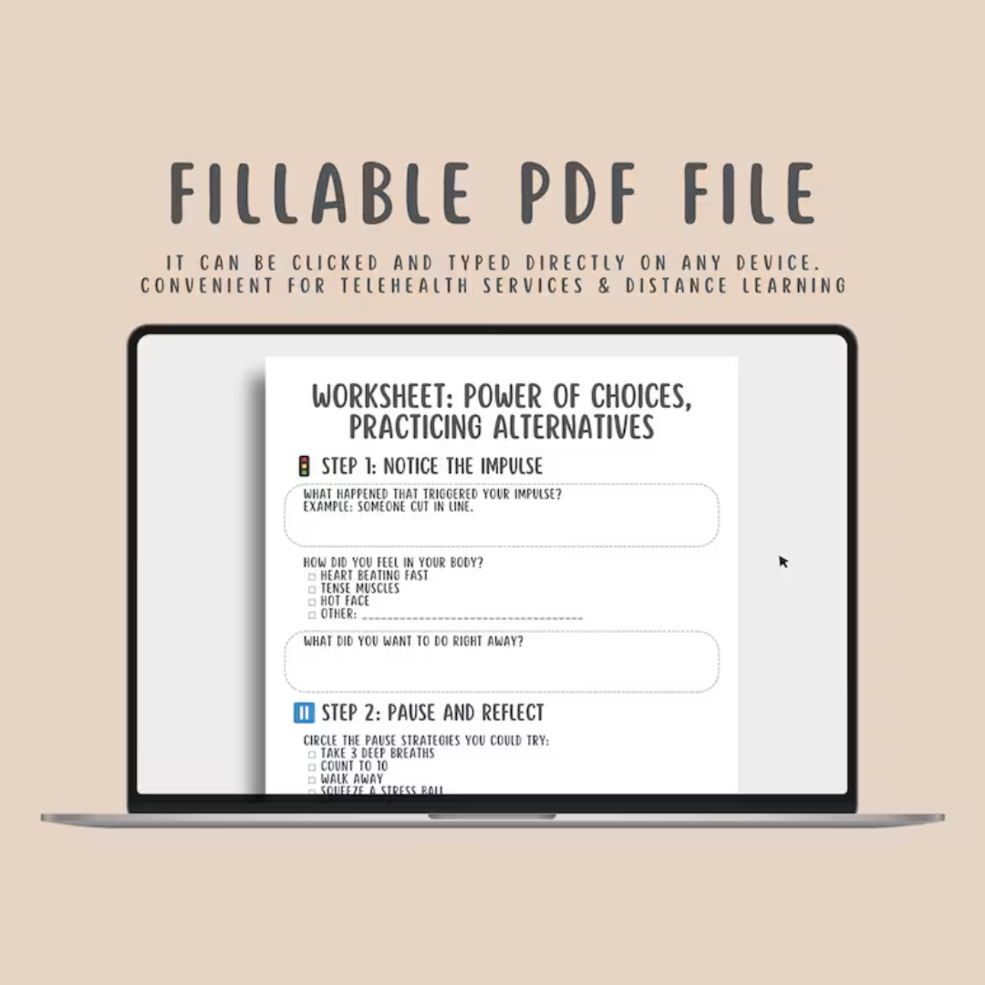 Impulse Control Worksheets (16 Pages), Self Regulation, Anger Management, Teens and Adults Therapy Tools, Emotions Worksheets, Mental Health