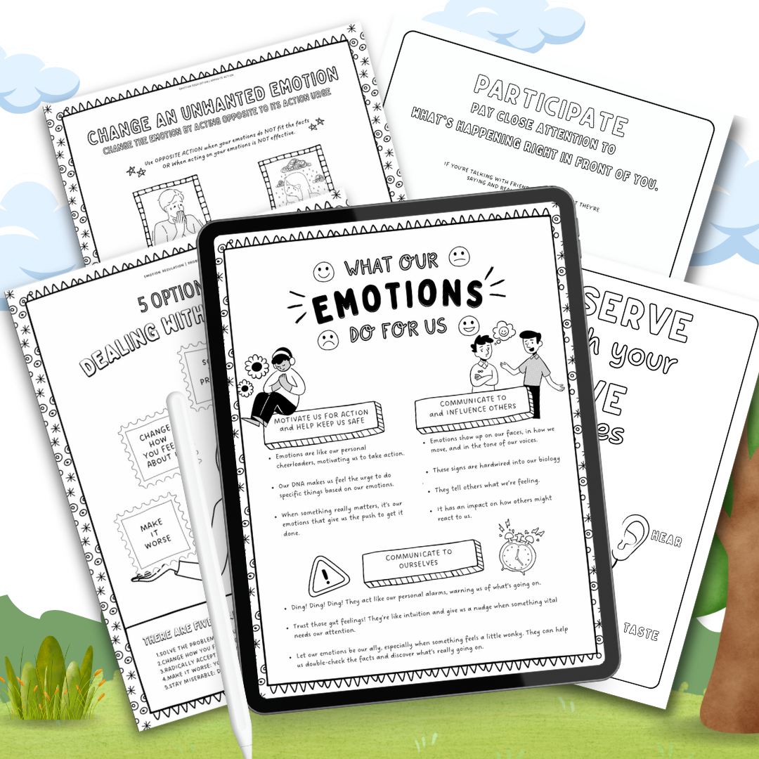 DBT Skills Coloring Book, Dialectical Behavior Therapy Worksheets Bundle, Mental Health Coping Skills Coloring book, Stress Relief