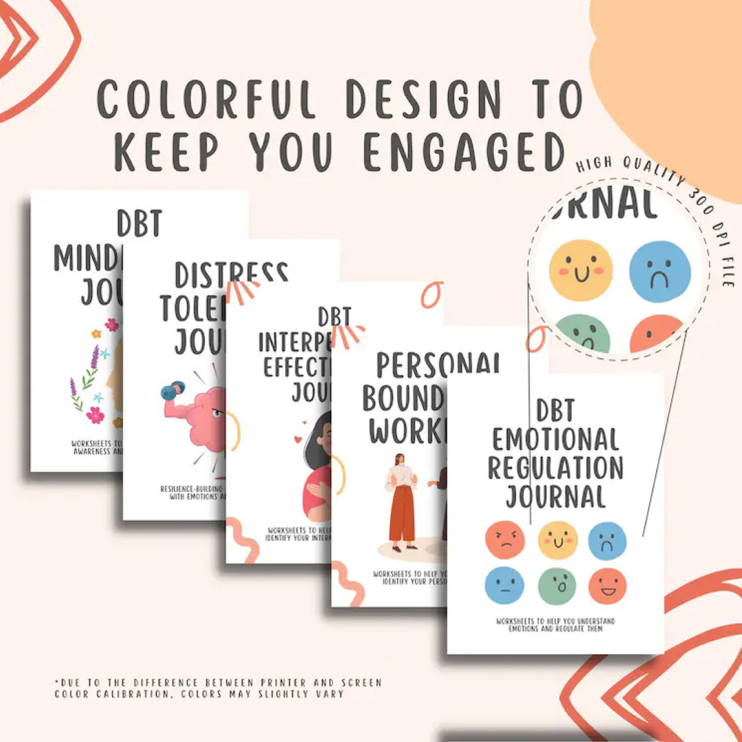 DBT Mega Bundle, (650+ Items) DBT Coping Skills Posters Flashcards Worksheets, DBT Cheat Sheet Emotional Regulation Mental Health Counseling