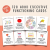 120+ ADHD Executive Functioning Strategies Flashcards, Self Regulation, Coping Skills, Growth Mindset