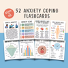 52 Anxiety Coping Skill Cards, Social Anxiety Relief Grounding Techniques Self Regulation Calming Corner Therapy Office Psychology Resources