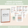 ADHD Cleaning Checklist Bundle, Cleaning Planner, Chore Chart, Deep Cleaning Cards, Cleaning Schedule, Family Chore Chart Planner