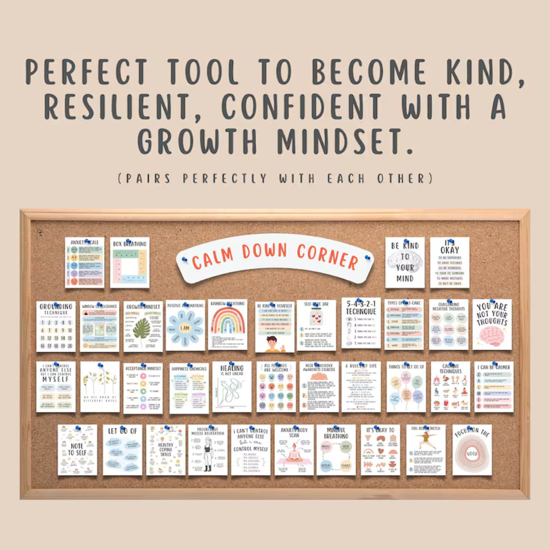 52 Anxiety Coping Skill Cards, Social Anxiety Relief Grounding Techniques Self Regulation Calming Corner Therapy Office Psychology Resources