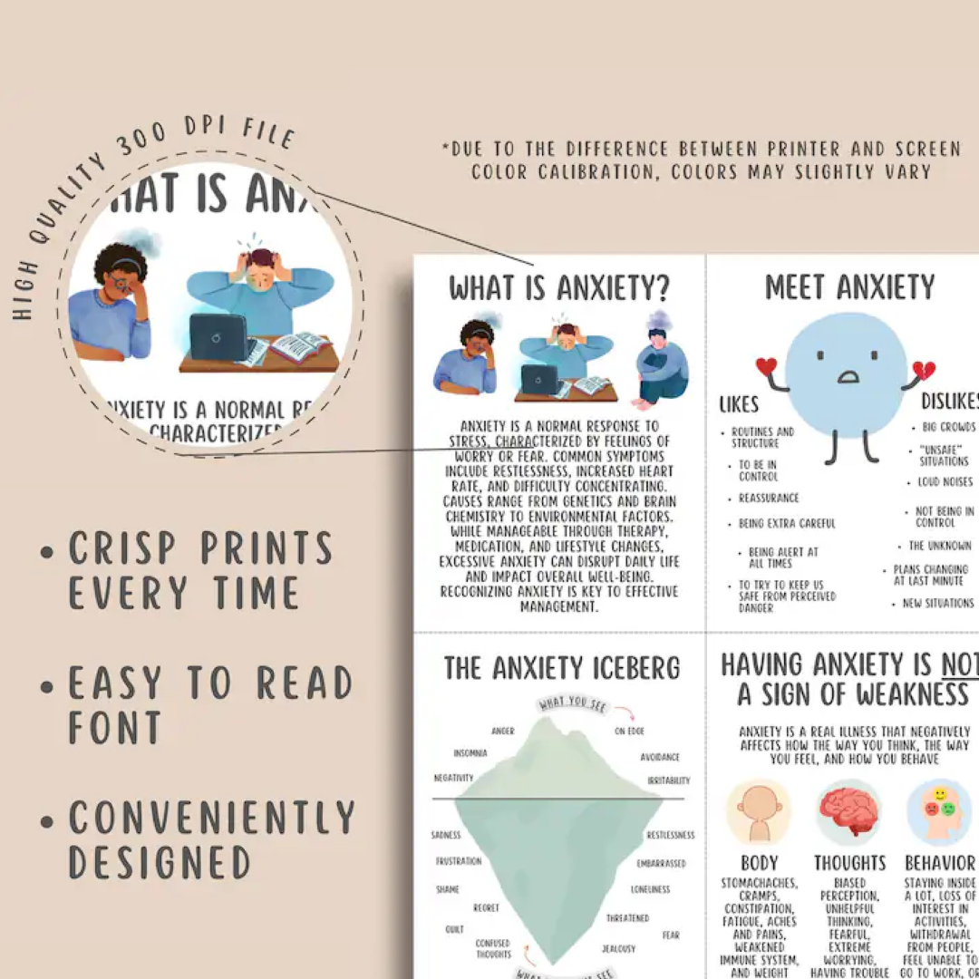 52 Anxiety Coping Skill Cards, Social Anxiety Relief Grounding Techniques Self Regulation Calming Corner Therapy Office Psychology Resources